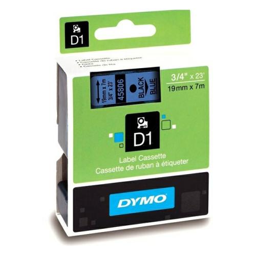 Dymo Etiketten schwarz auf blau (45806 / S0720860), 19mm, laminiert