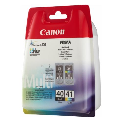 Canon Tintenpatrone schwarz / Farbe (0615B036 / PG40+CL41) (Doppelpack, Multipack)