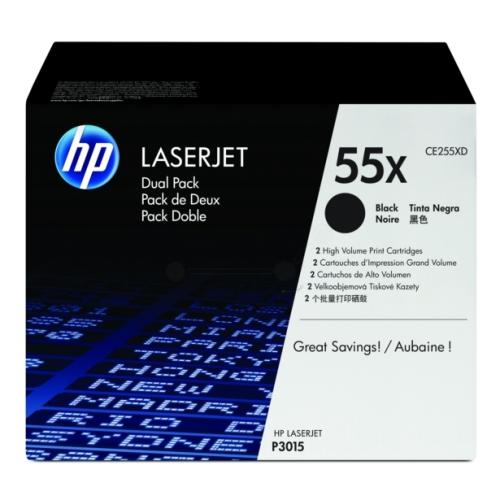 HP Toner schwarz (CE255XD / 55X) (Doppelpack, hohe Kapazität)