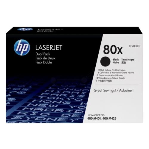 HP Toner schwarz (CF280XD / 80X) (Doppelpack, hohe Kapazität)