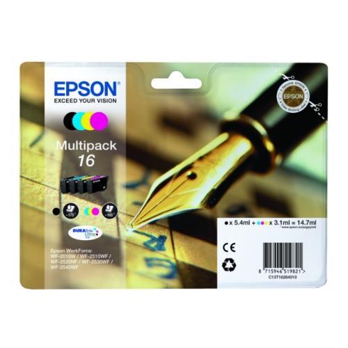 Epson Tintenpatrone schwarz / Cyan / magenta / gelb (C13T16264010 / 16) (Multipack)