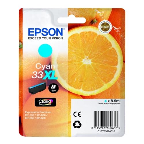 Epson Tintenpatrone Cyan (C13T33624012 / 33XL) (hohe Kapazität)