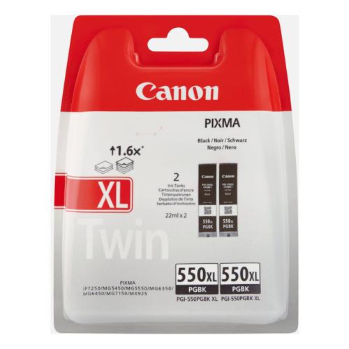 Canon Tintenpatrone schwarz (6431B005 / PGI550PGBKXL) (Doppelpack, hohe Kapazität)