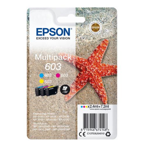 Epson Tintenpatrone Cyan / magenta / gelb (C13T03U54010 / 603) (Multipack)