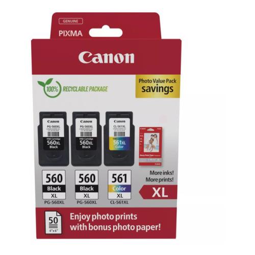 Canon Tintenpatrone schwarz / Farbe (3712C012 / PG560XL+CL561XL) (Multipack)